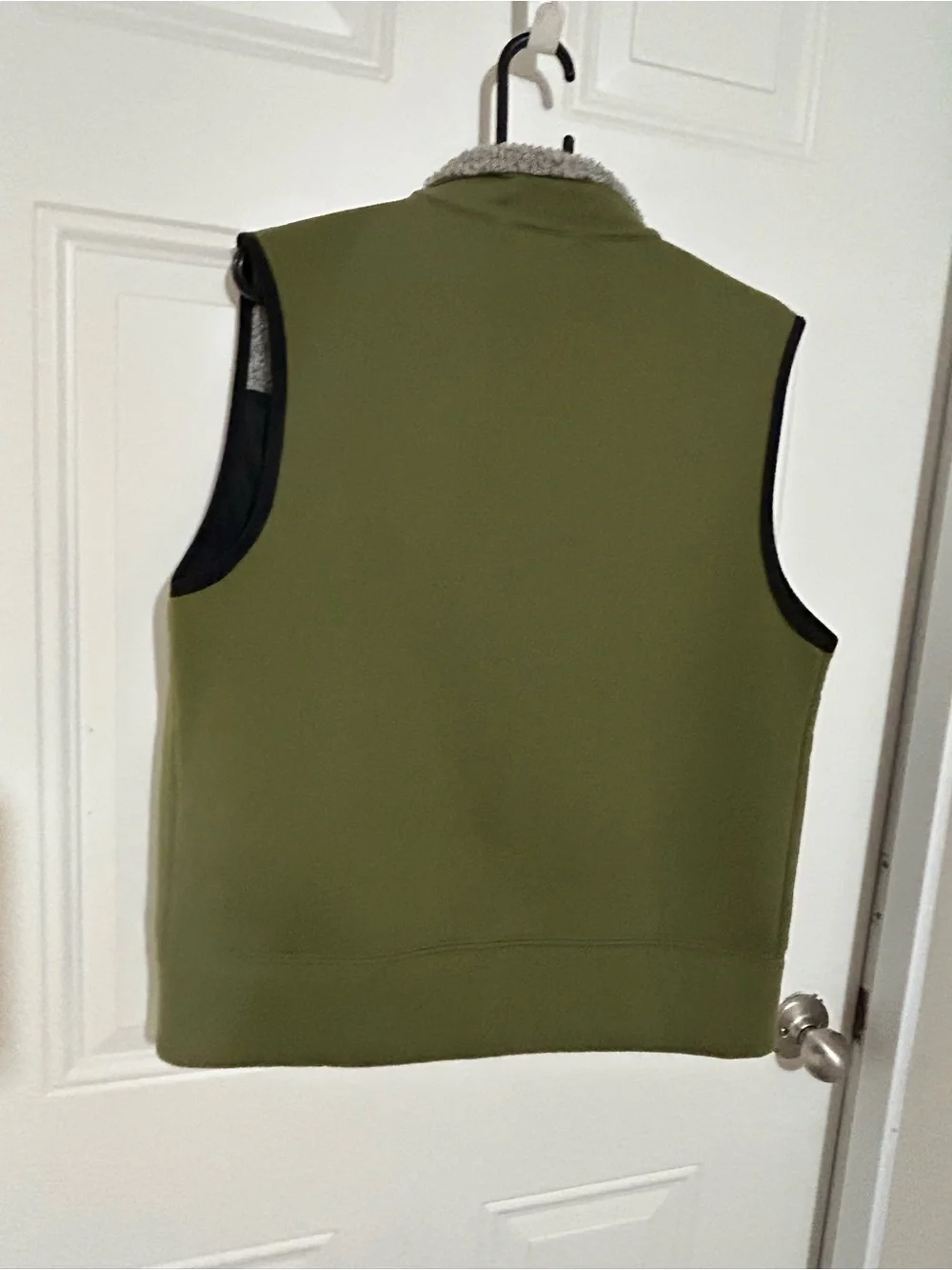J. Crew Olive Green Vest with Grey Sherpa Lining